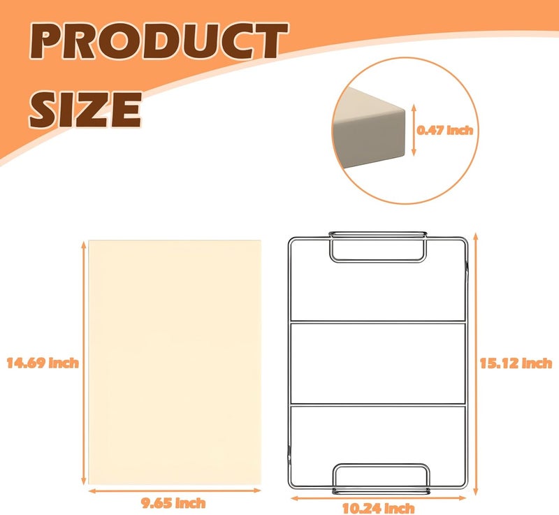 MOASKER Pizza Stone with Rack for Ninja Woodfire XL Grill OG800 OG900 Series Accessories, Woodfire Grill Pizza Stone for Ninja OG951 OG850 OG952 Pro Connect XL Outdoor Grill Accessories, Rectangle - Image 2